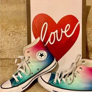 NEW Colorful Hightop Converse ( size 3 Men/5 Women great for Kids or Adults!